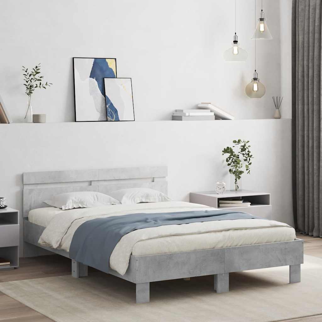 Bed Frame without Mattress 120x190 cm Concrete grey