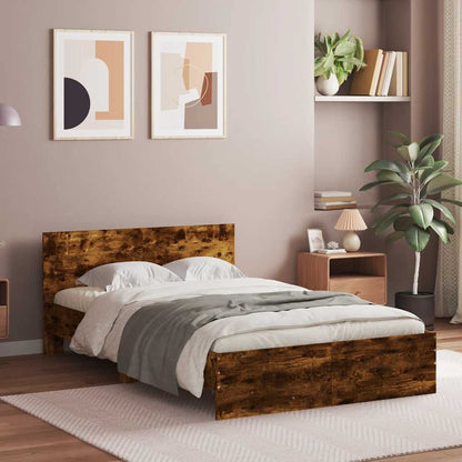 Bed Frame without Mattress Smoked Oak 120 x 200 cm