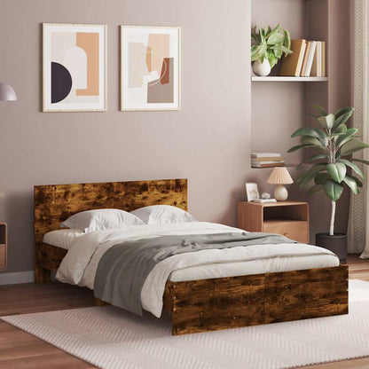 Bed Frame without Mattress Smoked Oak 120 x 190 cm