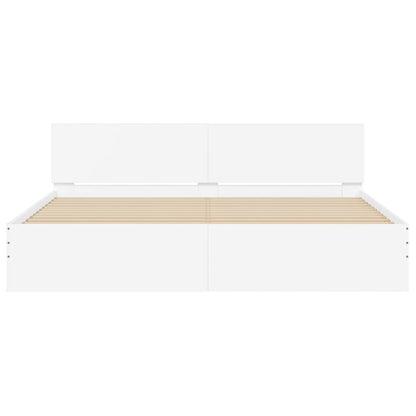 Bed Frame with LED without Mattress 200x200 cm White