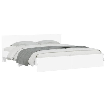 Bed Frame with LED without Mattress 180x200 cm White