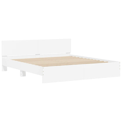Bed Frame with LED without Mattress 180x200 cm White