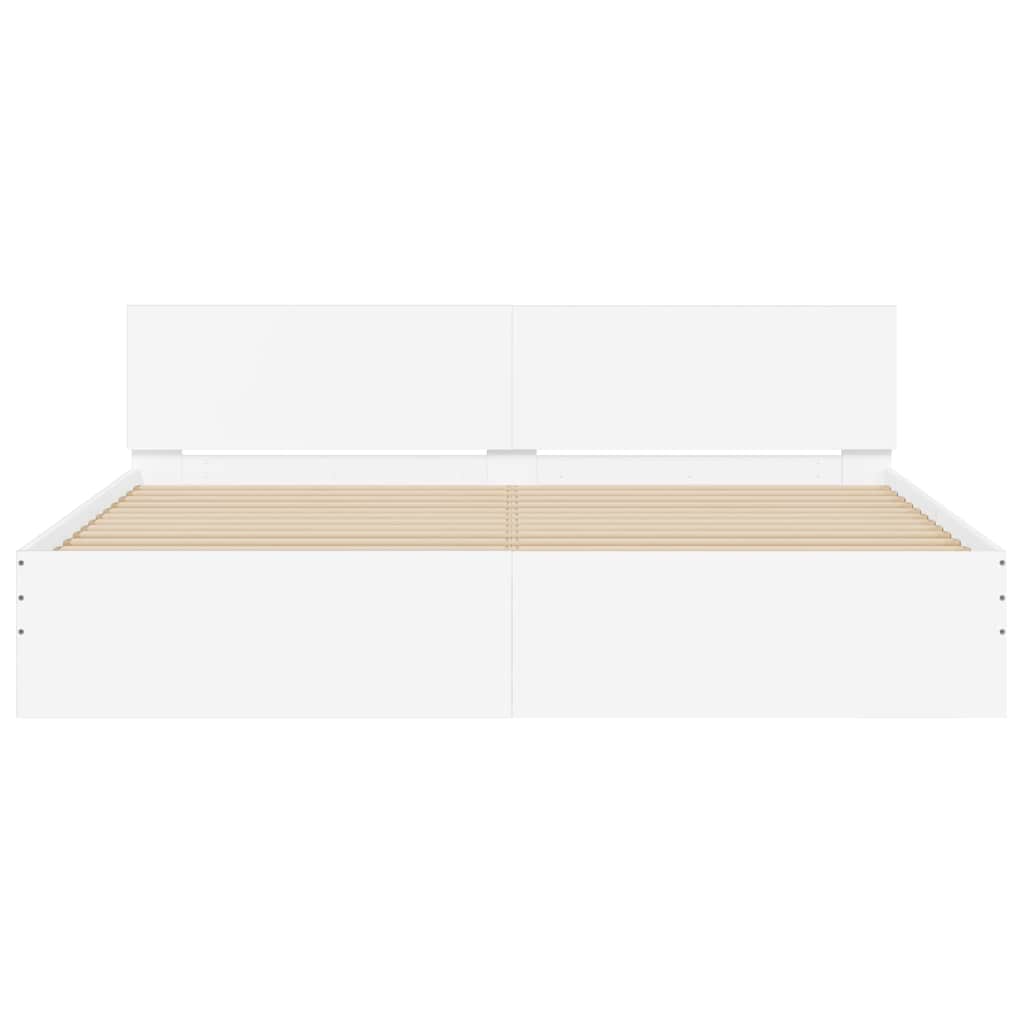 Bed Frame with LED without Mattress 180x200 cm White