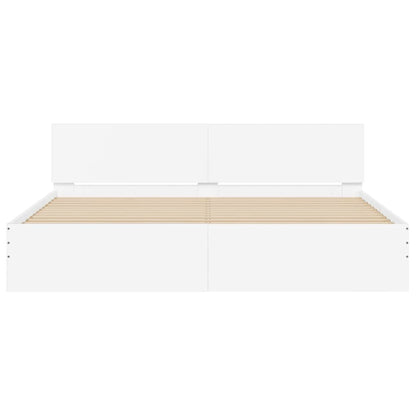 Bed Frame with LED without Mattress 180x200 cm White