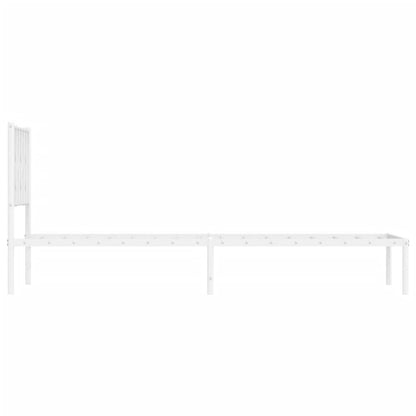 Metal Bed Frame without Mattress with Headboard White 80 cm 200 cm