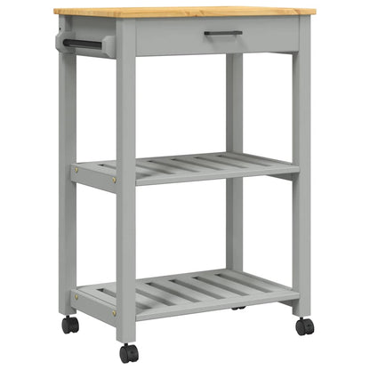 Kitchen Trolley MONZA Solid Pine Wood Grey 60 x 40 x 88.5 cm