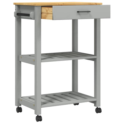 Kitchen Trolley MONZA Solid Pine Wood Grey 60 x 40 x 88.5 cm