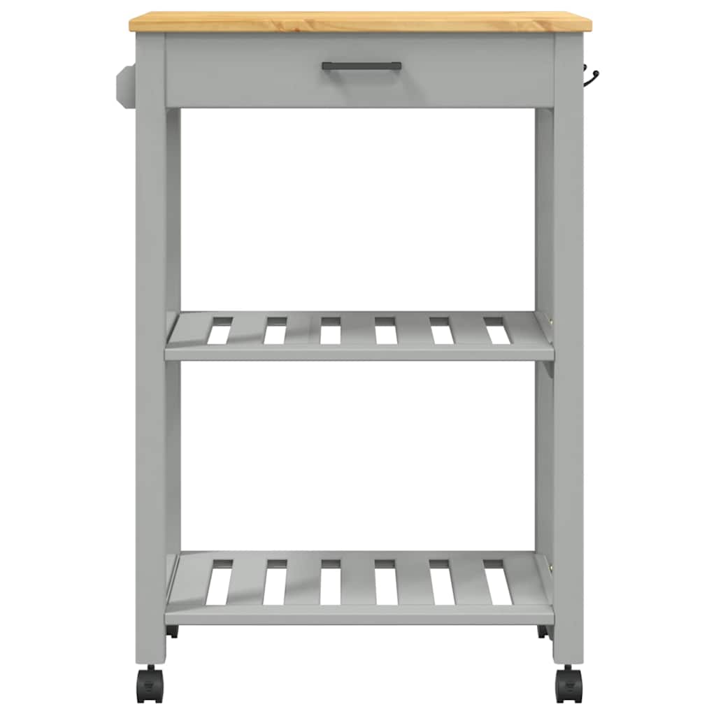 Kitchen Trolley MONZA Solid Pine Wood Grey 60 x 40 x 88.5 cm