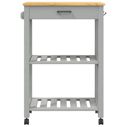Kitchen Trolley MONZA Solid Pine Wood Grey 60 x 40 x 88.5 cm