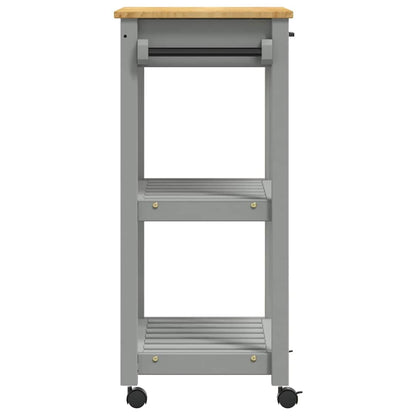 Kitchen Trolley MONZA Solid Pine Wood Grey 60 x 40 x 88.5 cm