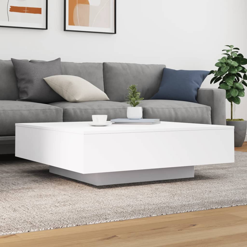 Coffee Table 100x100x31 cm Engineered Wood White