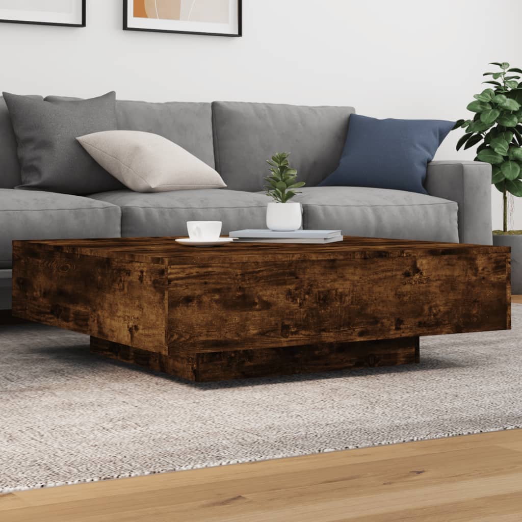 Coffee Table 100x100x31 cm Engineered Wood Smoked oak