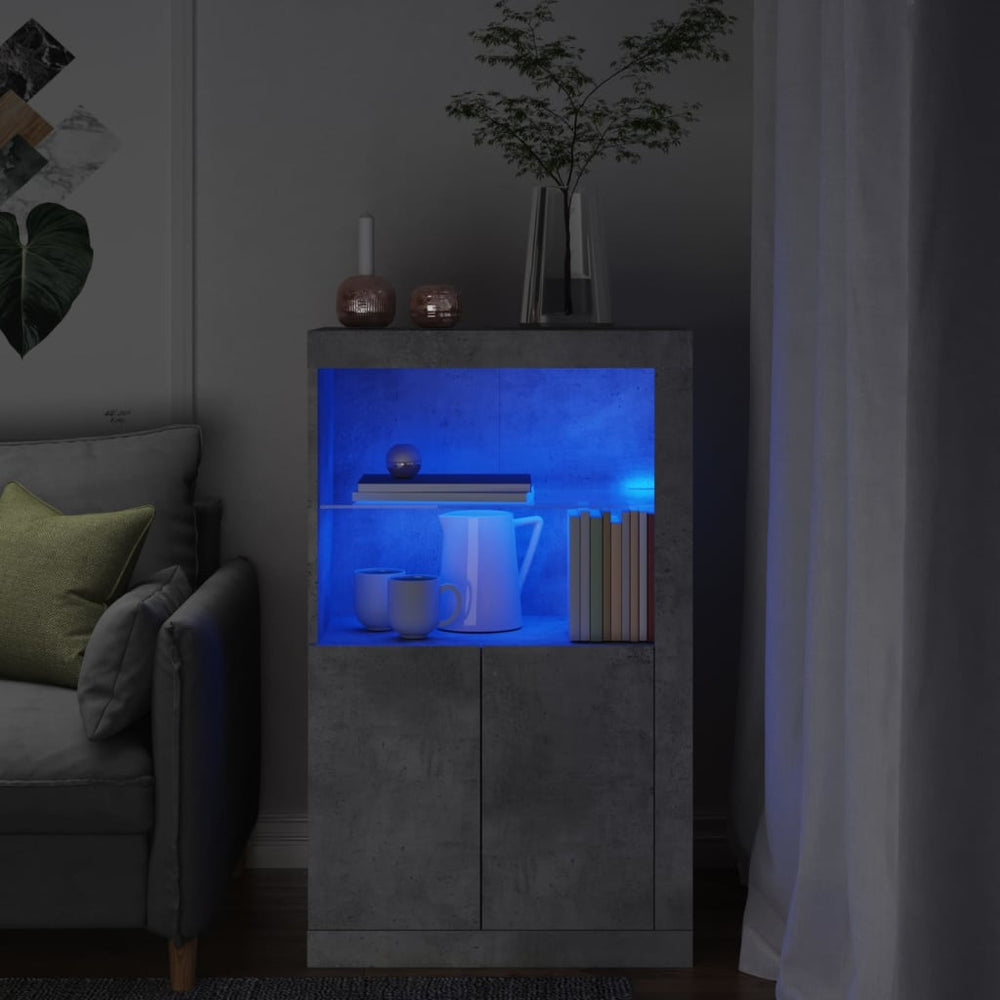 vidaXL Side Cabinet with LED Lights Engineered Wood