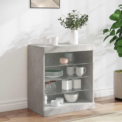Sideboard with LED Lights 60,5x37x67 cm Concrete grey