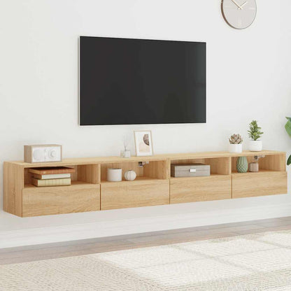 TV Wall Cabinets 100x30x30 cm Engineered Wood 2 pcs Sonoma oak