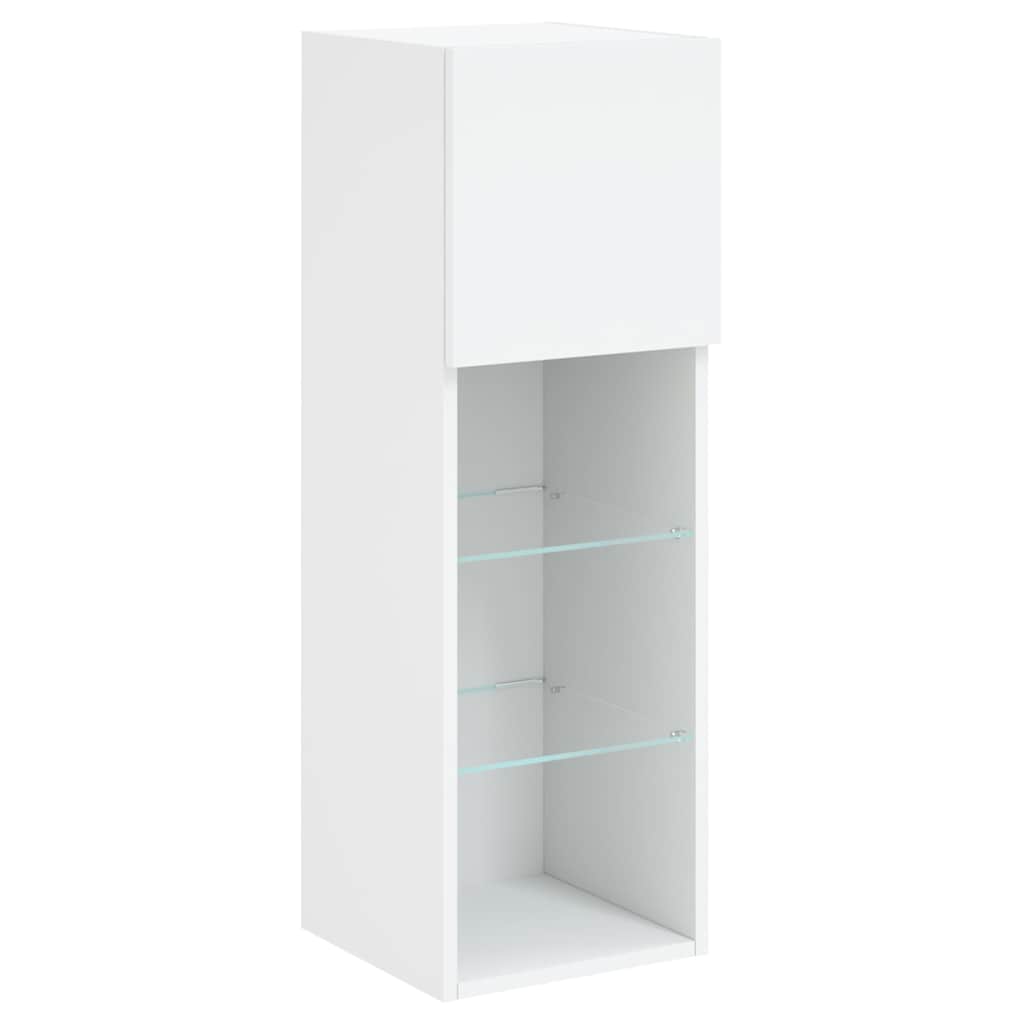 TV Cabinet with LED Lights 30.5x30x90 cm White