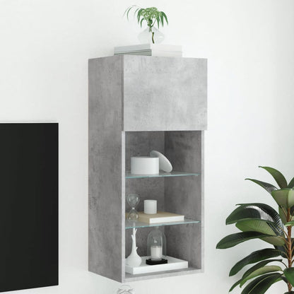 TV Cabinet with LED Lights 40.5x30x90 cm Concrete grey