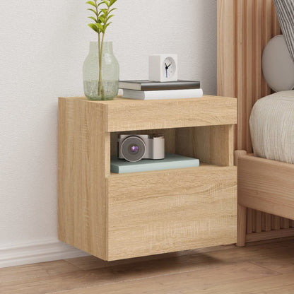 TV Wall Cabinets with LED Lights 40x30x40 cm 2 pcs Sonoma oak