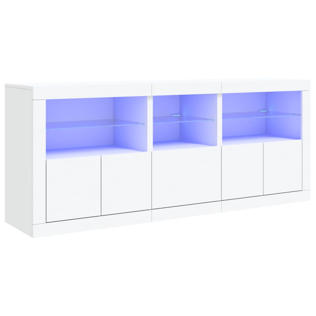 Sideboard with LED Lights 162x37x67 cm White