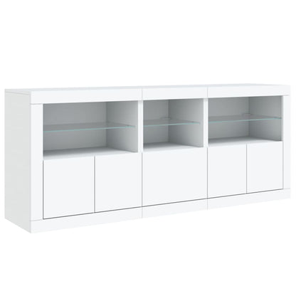 Sideboard with LED Lights 162x37x67 cm White
