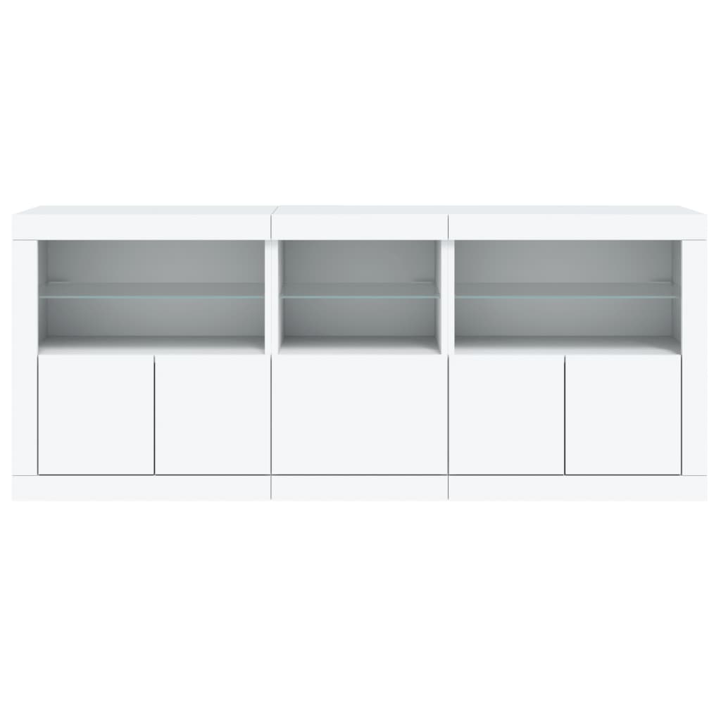 Sideboard with LED Lights 162x37x67 cm White