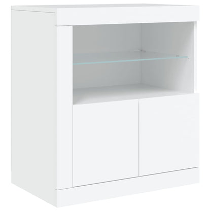 Sideboard with LED Lights 162x37x67 cm White