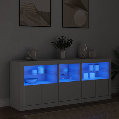 Sideboard with LED Lights 162x37x67 cm White