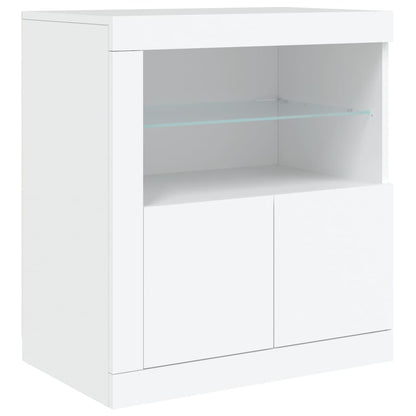 Sideboard with LED Lights 202x37x67 cm White