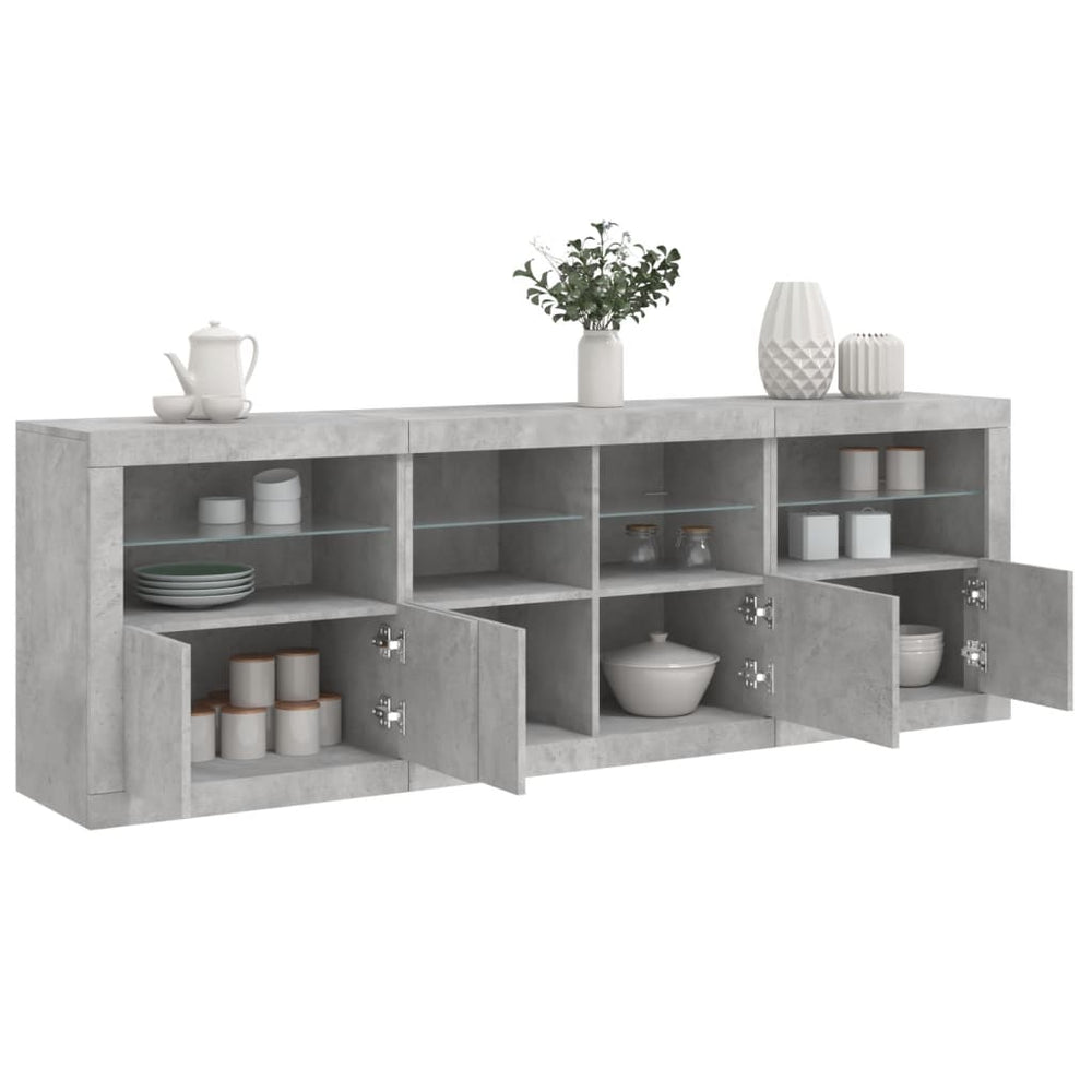 vidaXL Sideboard with LED Lights 202x37x67 cm