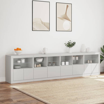 Sideboard with LED Lights 283x37x67 cm White