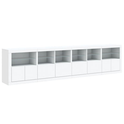 Sideboard with LED Lights 283x37x67 cm White