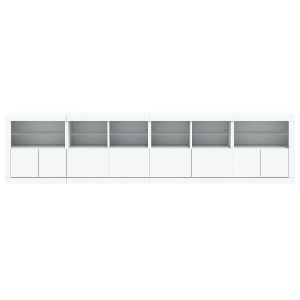 Sideboard with LED Lights 283x37x67 cm White