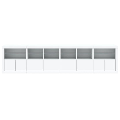Sideboard with LED Lights 283x37x67 cm White