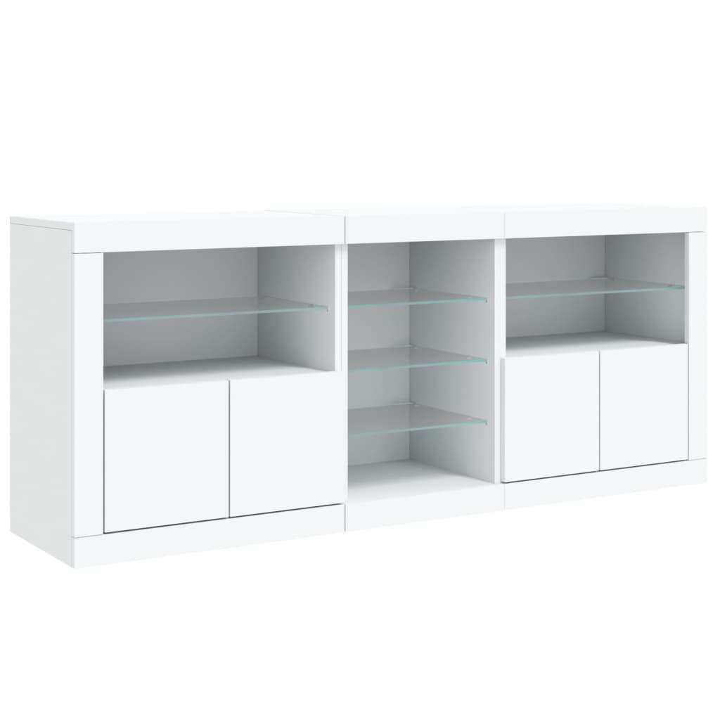 Sideboard with LED Lights 162x37x67 cm White