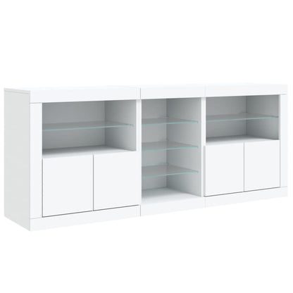 Sideboard with LED Lights 162x37x67 cm White