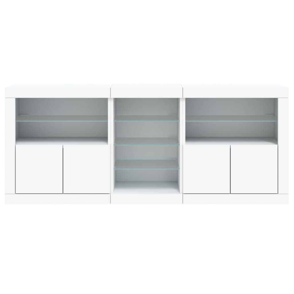 Sideboard with LED Lights 162x37x67 cm White