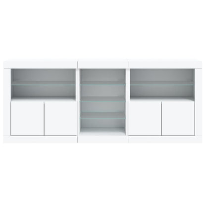 Sideboard with LED Lights 162x37x67 cm White