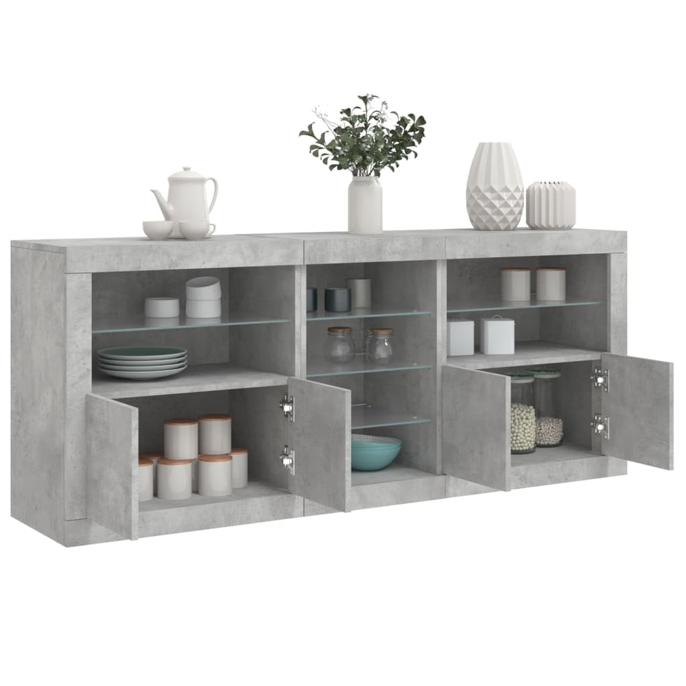vidaXL Sideboard with LED Lights 181.5x37x67 cm