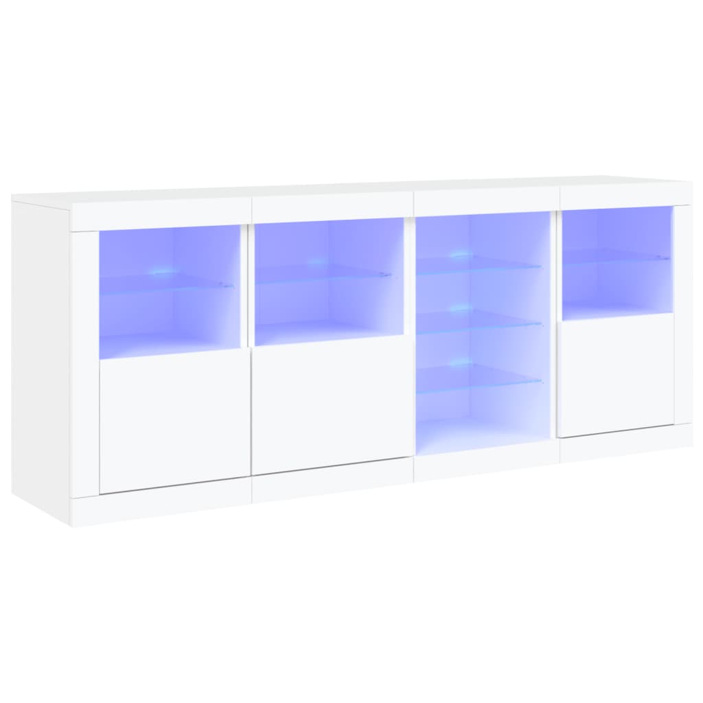 Sideboard with LED Lights 164x37x67 cm White