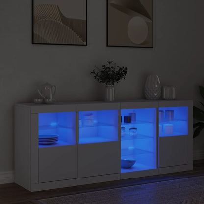 Sideboard with LED Lights 164x37x67 cm White