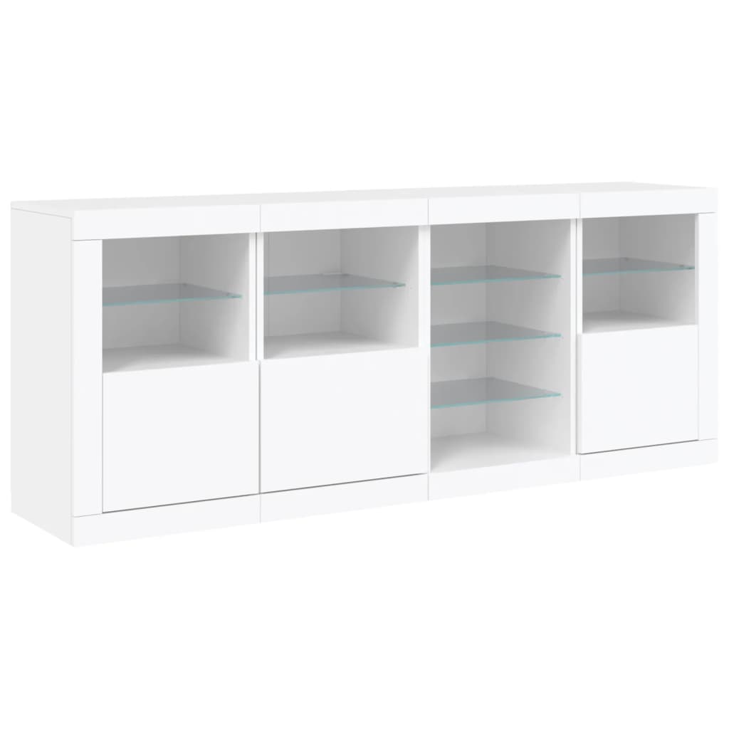 Sideboard with LED Lights 164x37x67 cm White