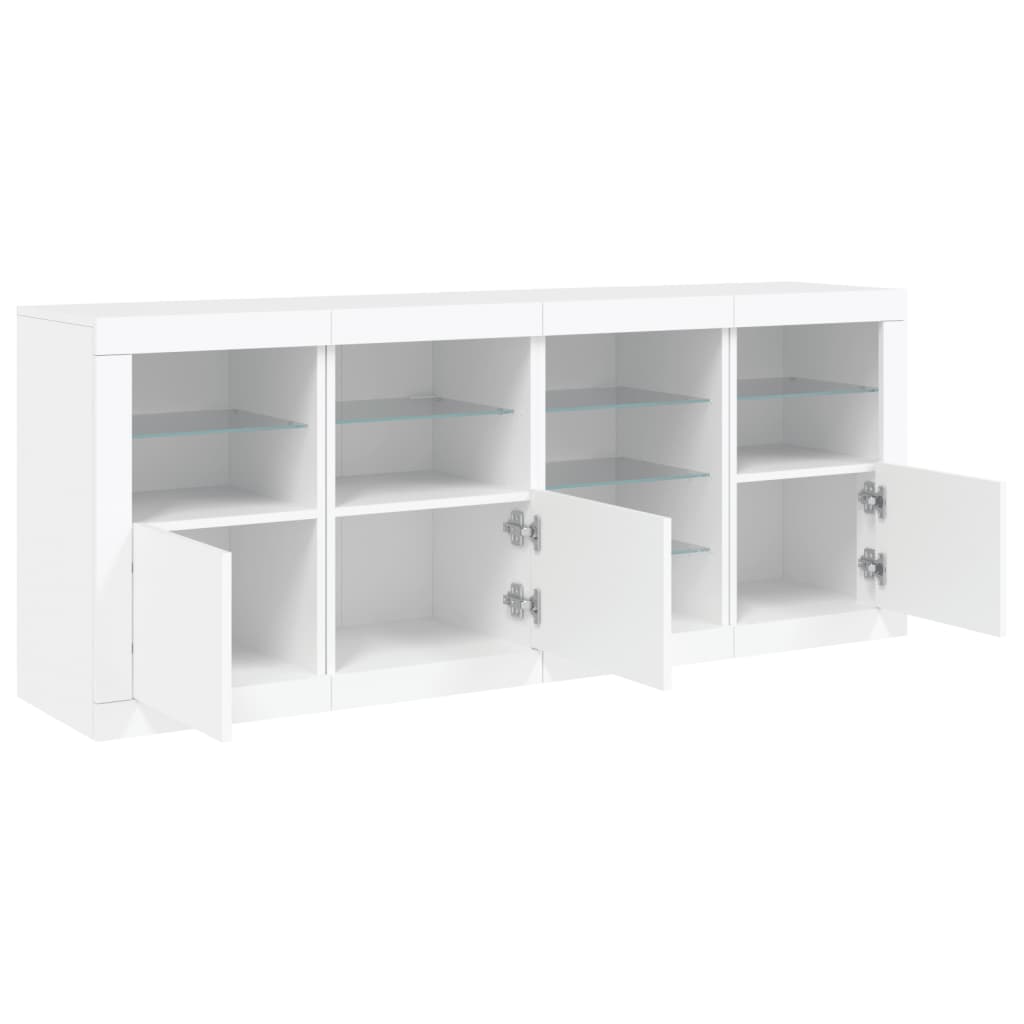 Sideboard with LED Lights 164x37x67 cm White