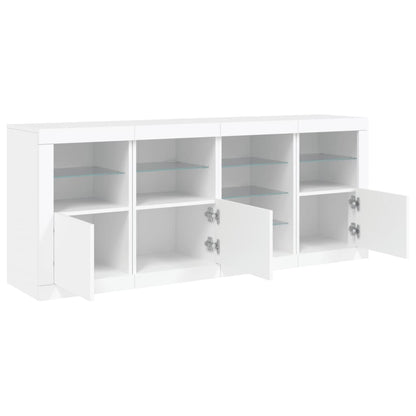 Sideboard with LED Lights 164x37x67 cm White