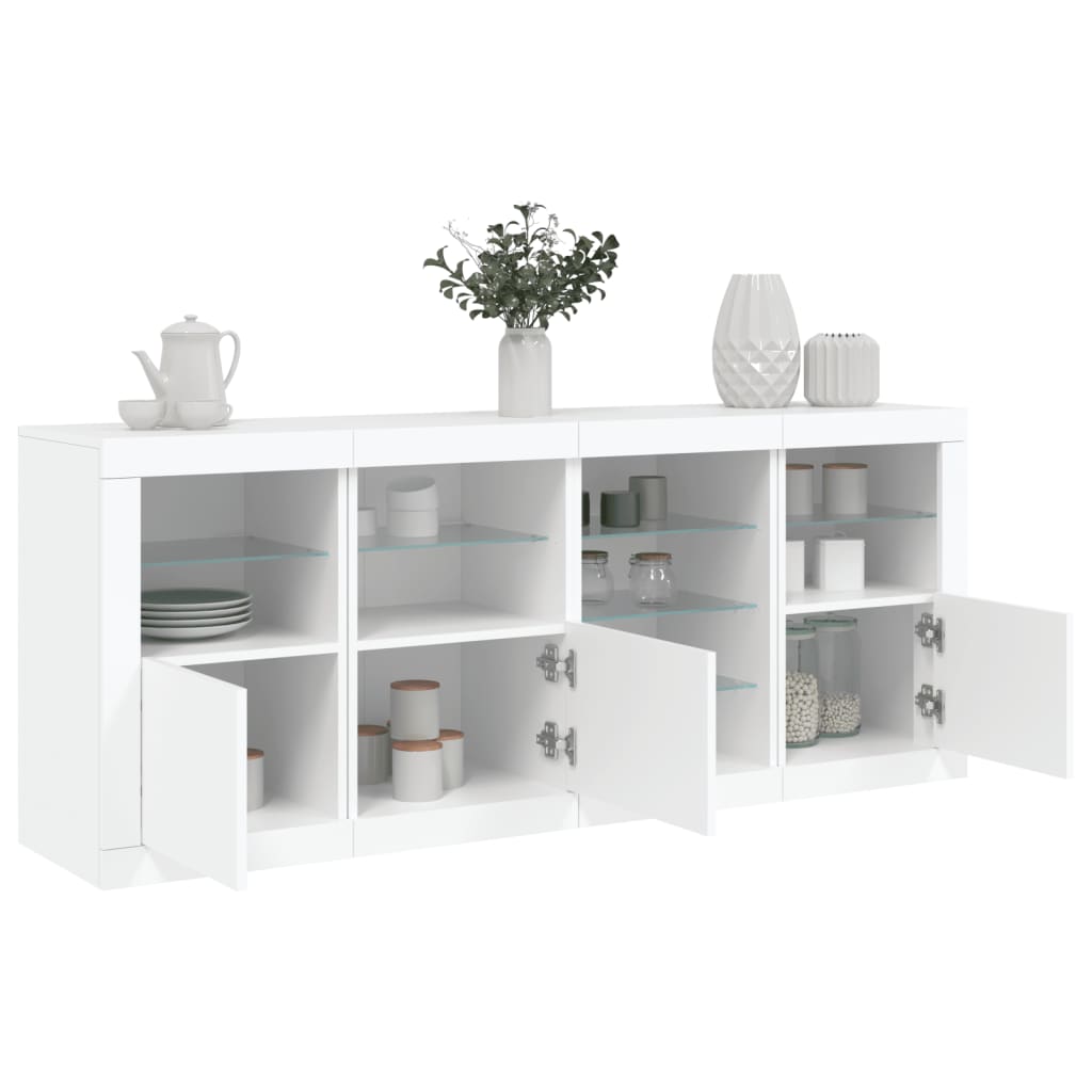 Sideboard with LED Lights 164x37x67 cm White