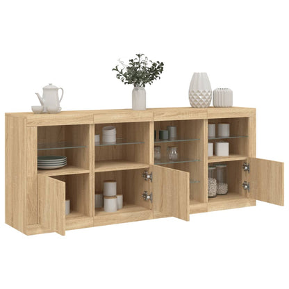 Sideboard with LED Lights 164x37x67 cm Sonoma oak