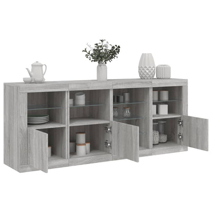 Sideboard with LED Lights 164x37x67 cm Grey sonoma