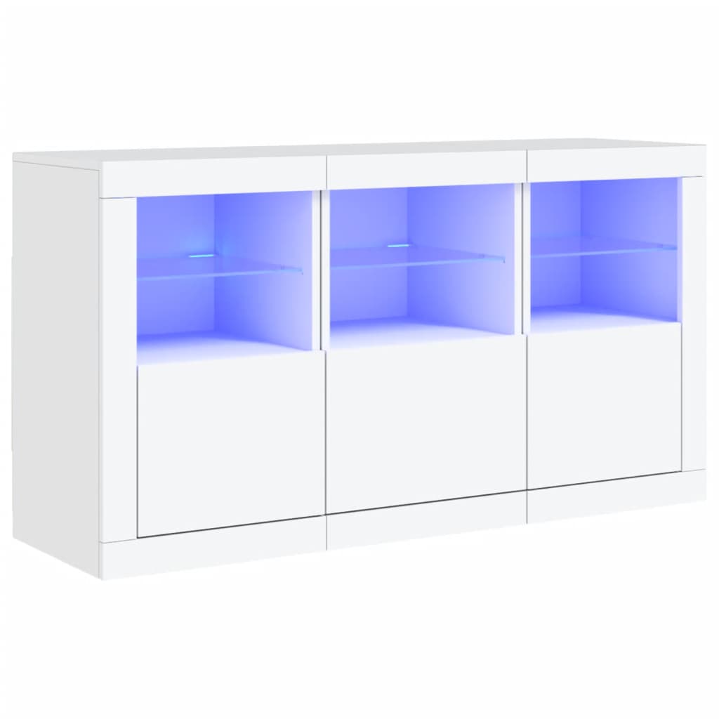 Sideboard with LED Lights 123x37x67 cm White