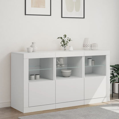 Sideboard with LED Lights 123x37x67 cm White