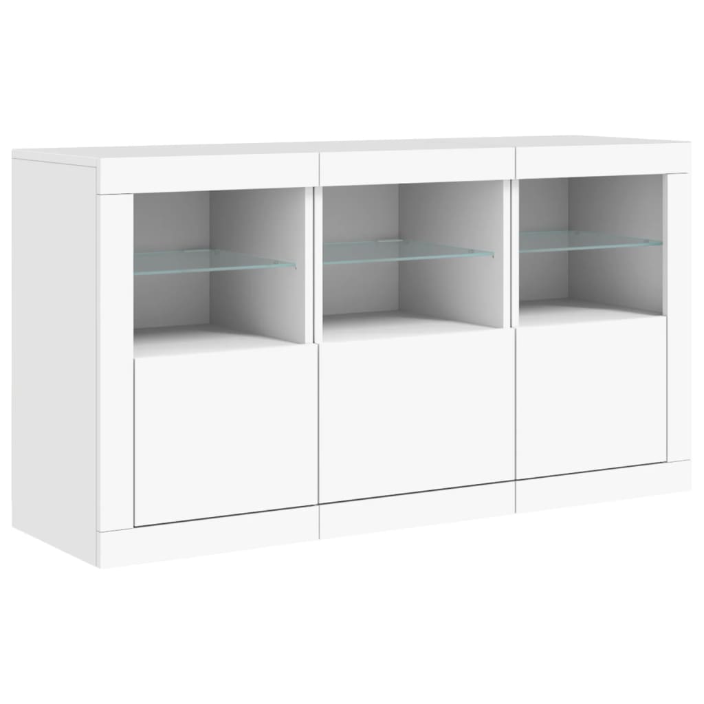 Sideboard with LED Lights 123x37x67 cm White