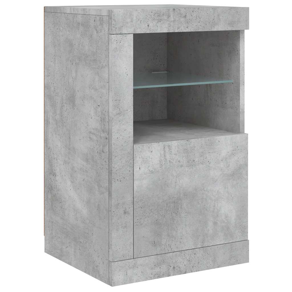 Sideboard with LED Lights 142,5x37x67 cm Concrete grey